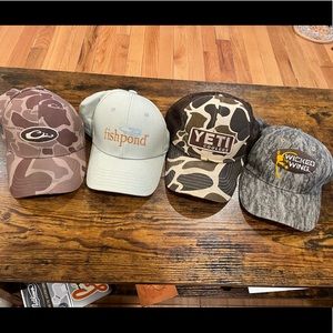 LOT of 4 Hate Drake Fishpond Yeti Browning Camo Hunting and Fishing